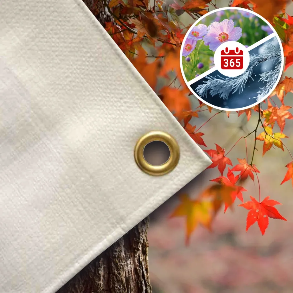 Bâche de protection, 280 g/m², étanche, résistante, blanche 8x14 (112m²)