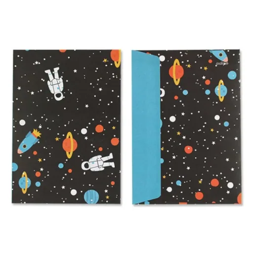 Ava & Yves Set de cartes d'invitation Fusée