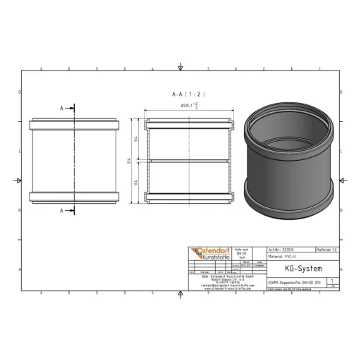 Double Muffe DN 200 pour Assainissement et Canalisation