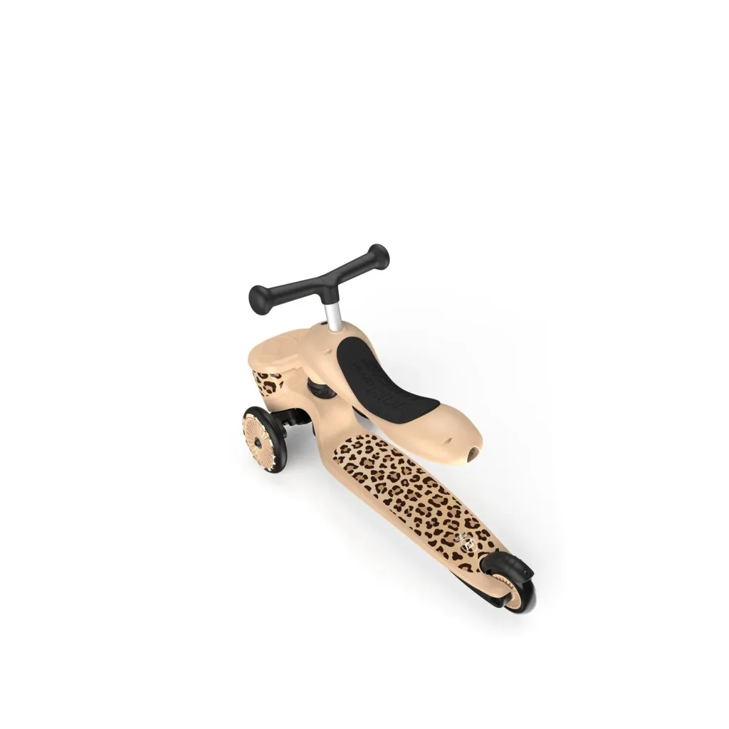 Scoot & Ride Highwaykick 1 Lifestyle, 2in1 Kickbike, Trottinette, Couleur: Léopard