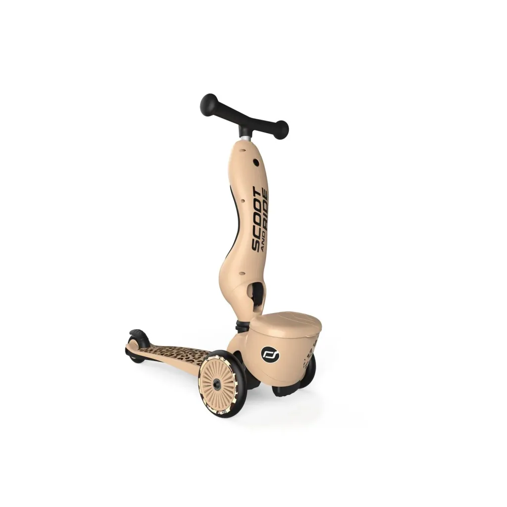 Scoot & Ride Highwaykick 1 Lifestyle, 2in1 Kickbike, Trottinette, Couleur: Léopard