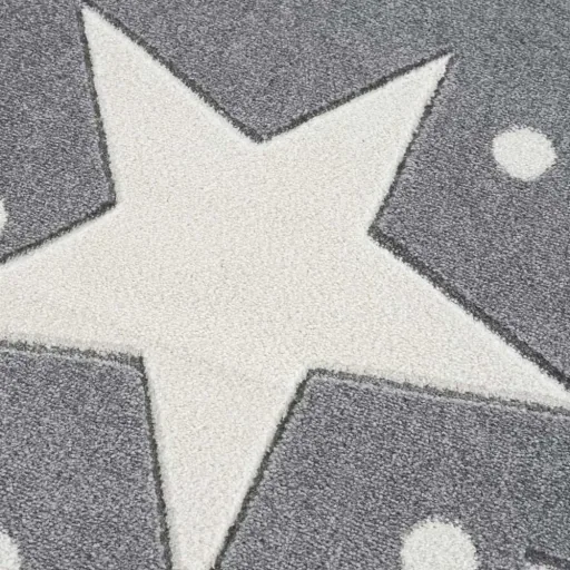 Livone Tapis Estrella étoile & confetti gris, Taille de tapis: 160 x 230 cm