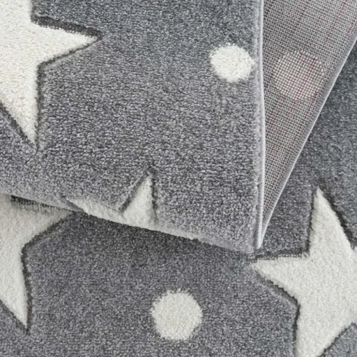 Livone Tapis Estrella étoile & confetti gris, Taille de tapis: 160 x 230 cm