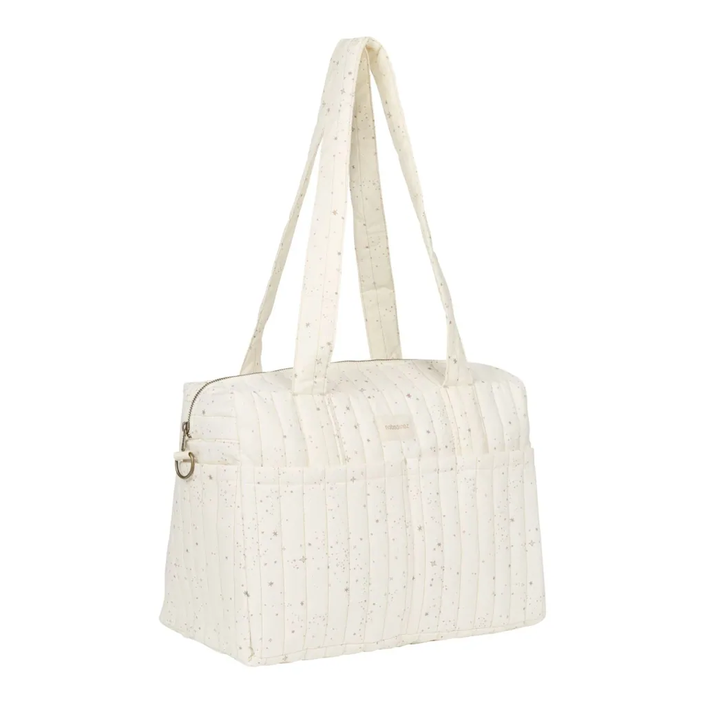 Nobodinoz STORIES Sac à langer pour poussette, 40 x 30 x 25 cm, Couleur : Voie lactée naturelle