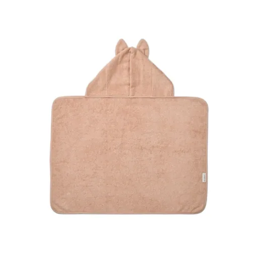 Serviette bébé à capuche Liewood, serviette bébé Vilas Hase – Ultra-douce, absorbante, avec oreilles d'animaux, parfaite après le bain, Couleur : Toscane pâle