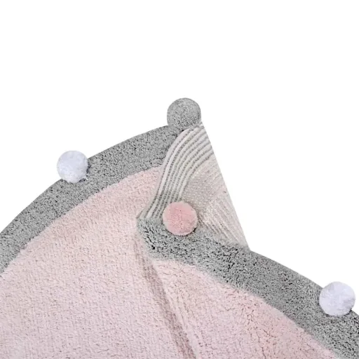 Lorena Canals tapis rond coton Bubbly rose