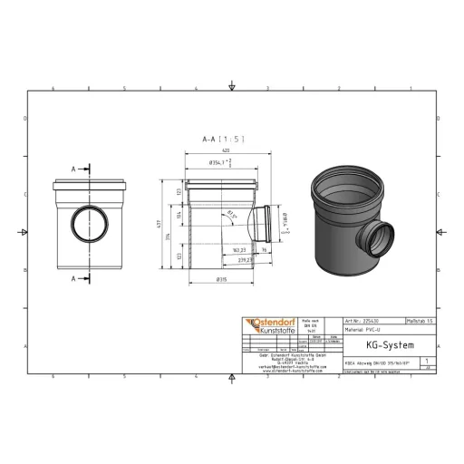 Embranchement PVC DN 315 pour Assainissement