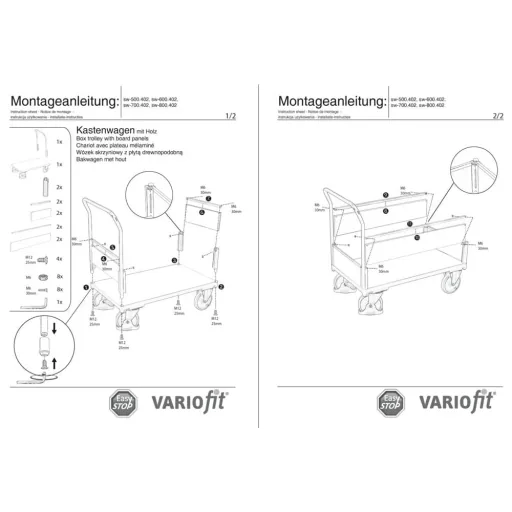 Chariot de transport Type S EasySTOP, 400 kg