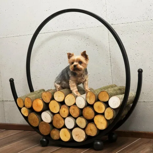 Range Bûches Design Spiral, 80 cm, Acier