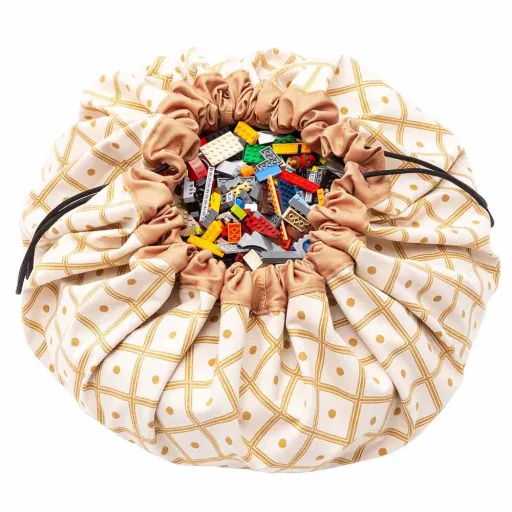 play & go Sac de jeu imprimé losanges jaune moutarde