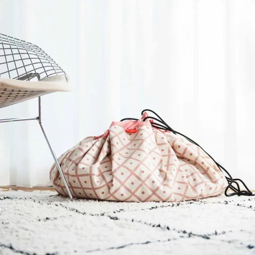 play & go Sac de jeu Imprimé losanges corail