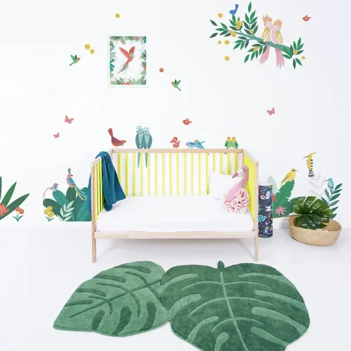 Lilipinso stickers muraux A3 oiseaux tropicaux multicolores