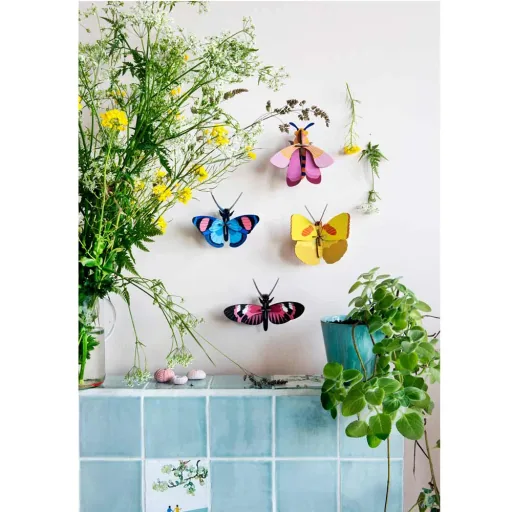 studio ROOF 3D Papillon jaune Carton