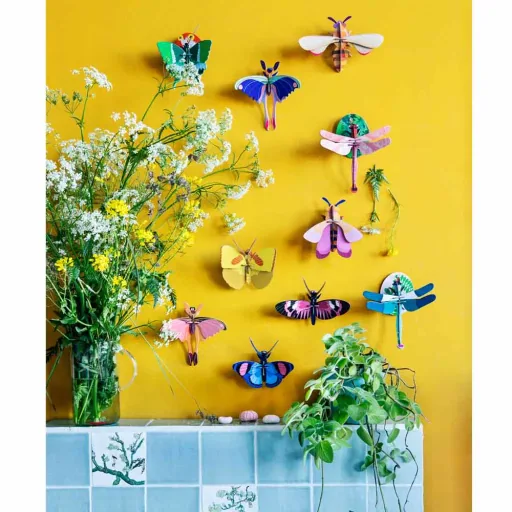 studio ROOF 3D Papillon jaune Carton