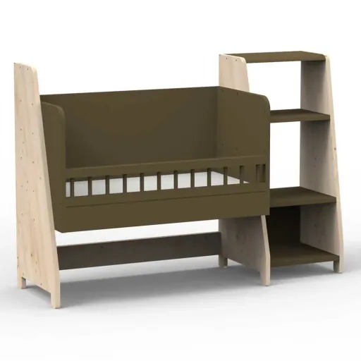 Mathy by Bols "Asymetry" Lit d'appoint bébé transformable en bureau avec 1 étagère