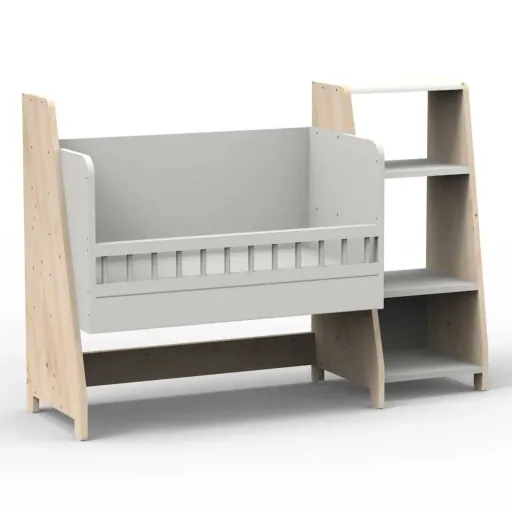 Mathy by Bols "Asymetry" Lit d'appoint bébé transformable en bureau avec 1 étagère