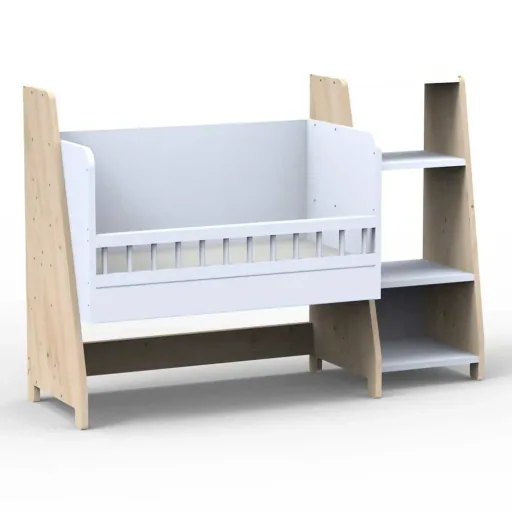 Mathy by Bols "Asymetry" Lit d'appoint bébé transformable en bureau avec 1 étagère
