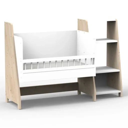 Mathy by Bols "Asymetry" Lit d'appoint bébé transformable en bureau avec 1 étagère