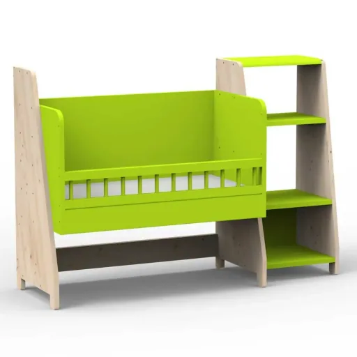 Mathy by Bols "Asymetry" Lit d'appoint bébé transformable en bureau avec 1 étagère