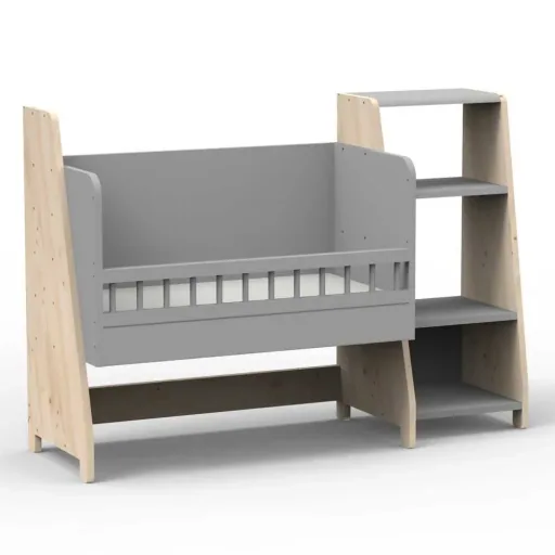 Mathy by Bols "Asymetry" Lit d'appoint bébé transformable en bureau avec 1 étagère