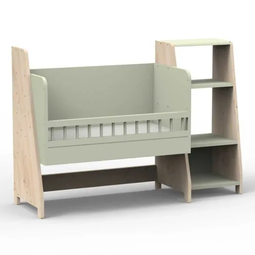 Mathy by Bols "Asymetry" Lit d'appoint bébé transformable en bureau avec 1 étagère
