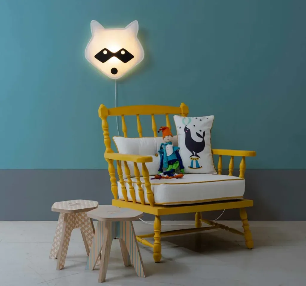 Buokids Soft lampe murale raton laveur rouge