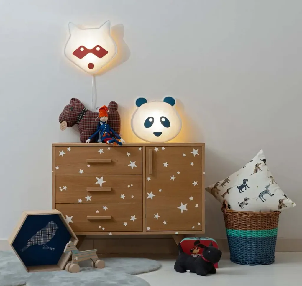 Buokids Soft lampe murale raton laveur rouge