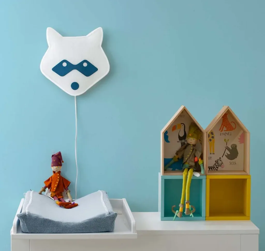Buokids Soft lampe murale raton laveur rouge