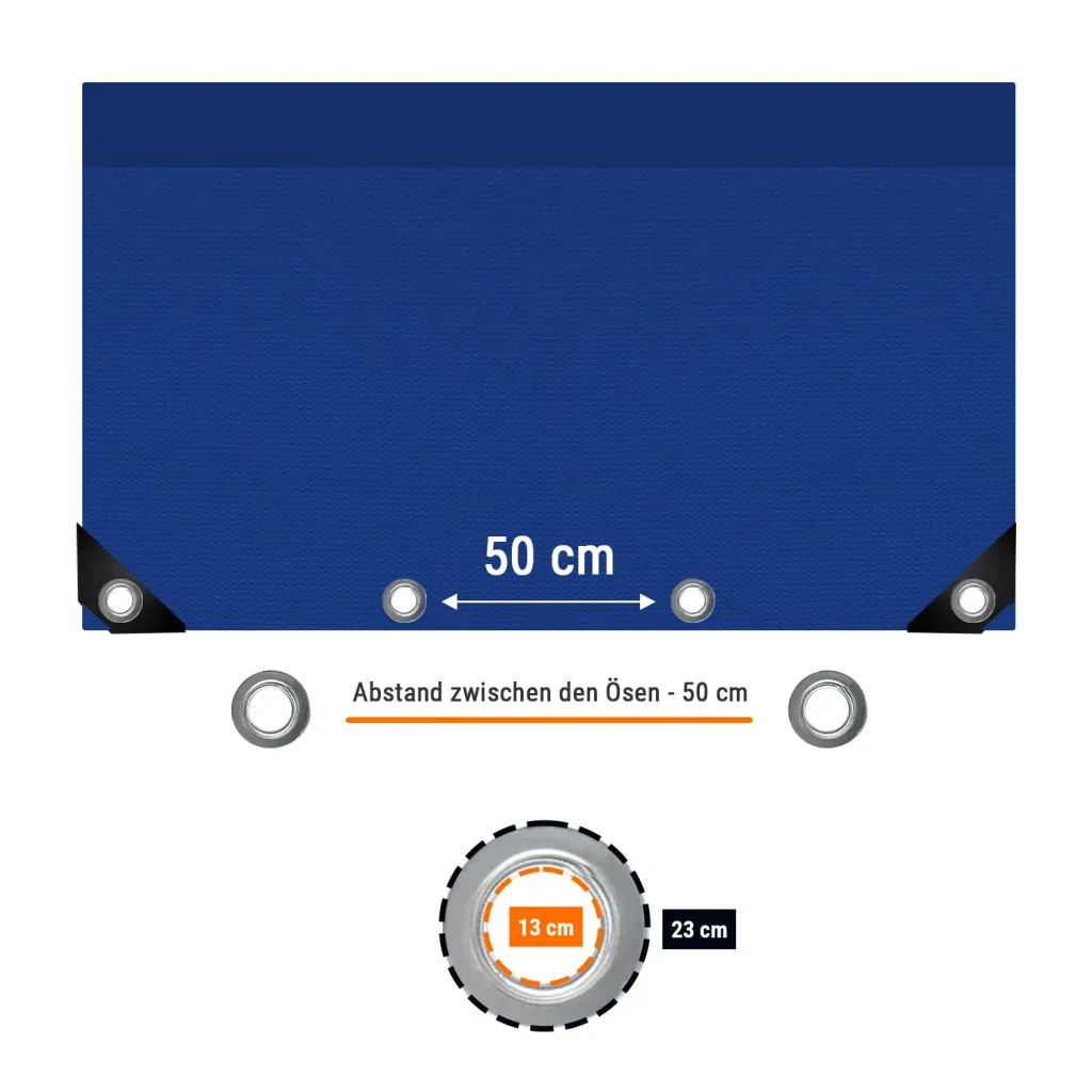 Bâche PVC 650g/m² Bleue 5x8m (40m²) - Étanche et Ultra-Résistante