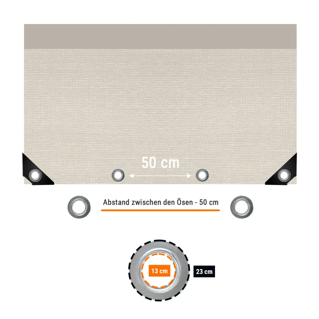 Bâche de protection, bâche PVC 650g/m², 10 x 12m (120m²), grise, étanche