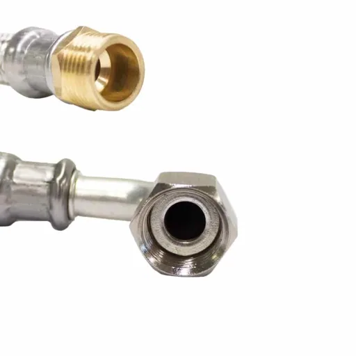 Flexible inox coudé 1/2 pouce pour eau potable et sanitaire