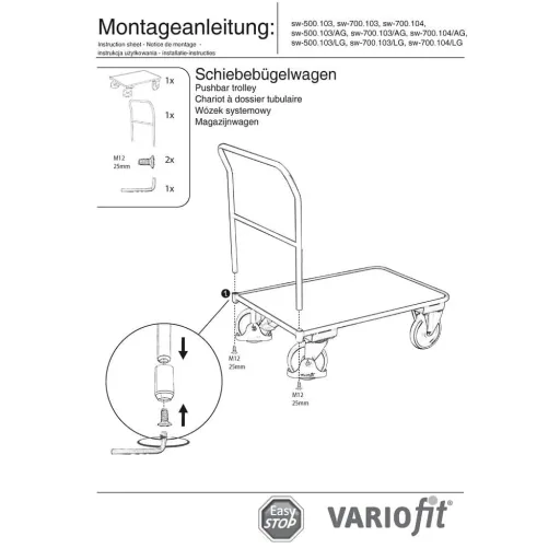 Chariot de Transport 400 kg avec EasySTOP Type M