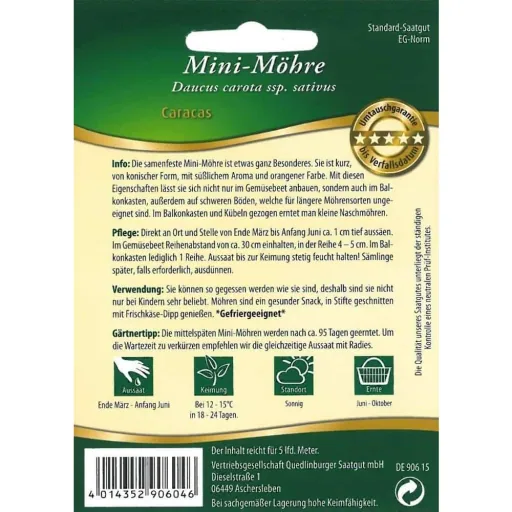 Graines de Mini Carottes Caracas pour Potager et Balcon