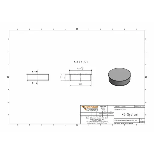 KGM Bouchon de manchon DN/OD 315