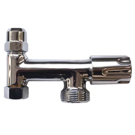 Double Robinet d'arrêt avec Poignée Confort 3/8, 10 mm x 3/4, 53mm