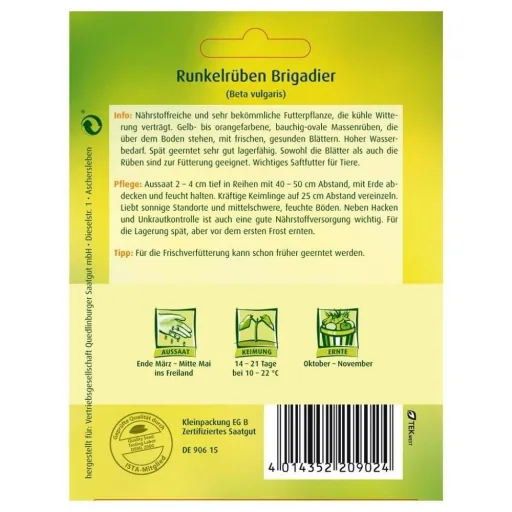 Graines de betteraves fourragères Brigadier - 25g