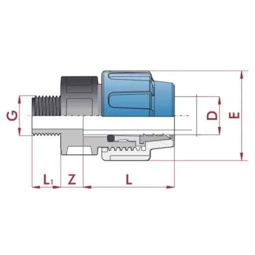 Raccord PE 20mm, 1/2 Pouce, Compression - Solution Durable