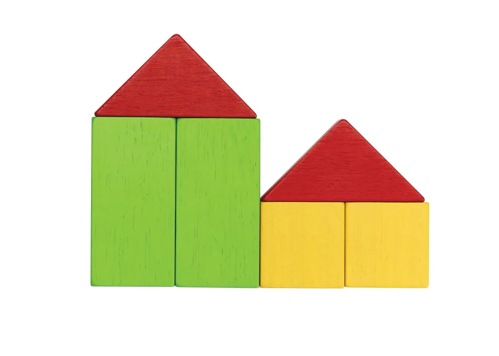 Plan Toys - Blocs de construction en bois - Geo Blocks Unit Link