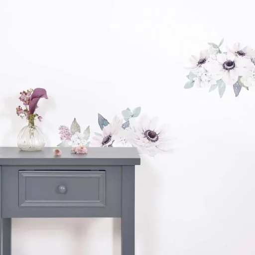 Lilipinso stickers muraux A3 bouquet d'anémones lilas