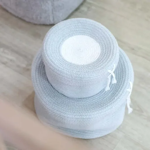 Lorena Canals Panier avec couvercle grand bleu