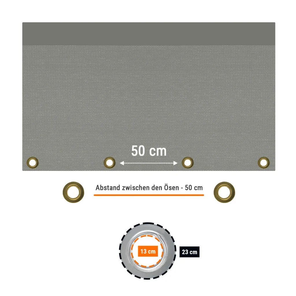 Bâche 280 g/m², 8x10 m (80m²), grise, étanche, résistante, UV-stabil