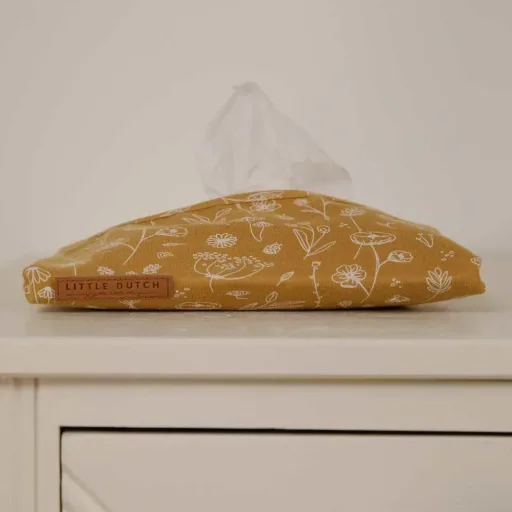 Little Dut boîte de lingettes housse "Wild Flowers" ocre