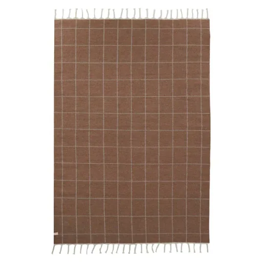 OYOY Tapis pour enfants Grid caramel/beige