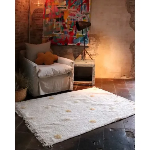 Lorena Canals tapis lavable "Hippy Dots" miel