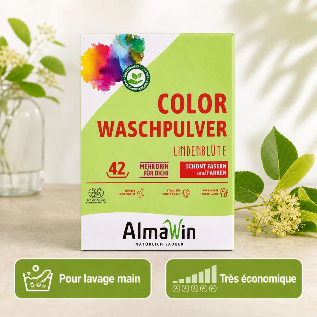 Lessive couleur 2 kg, linge délicat, linge couleur