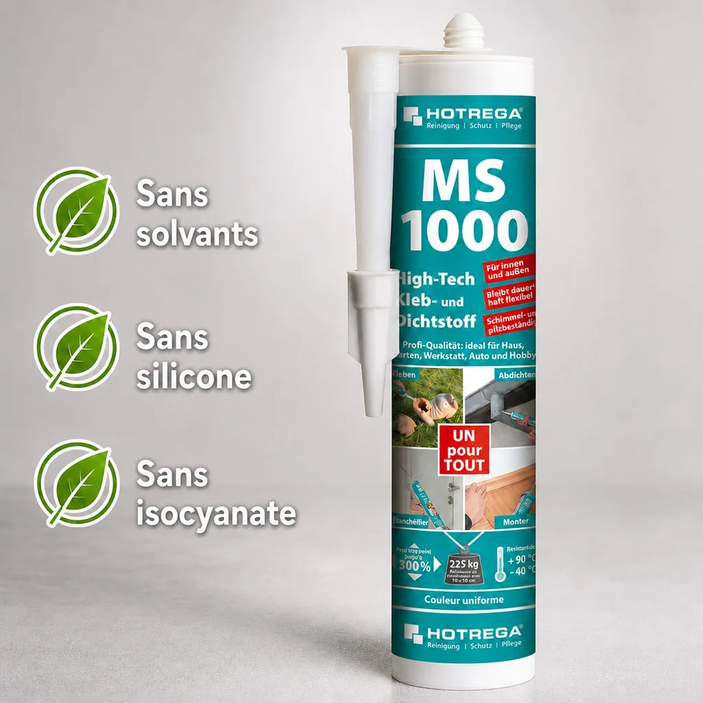 Mastic colle transparent, Colle etanche transparente, Mastic MS polymère, 290ml