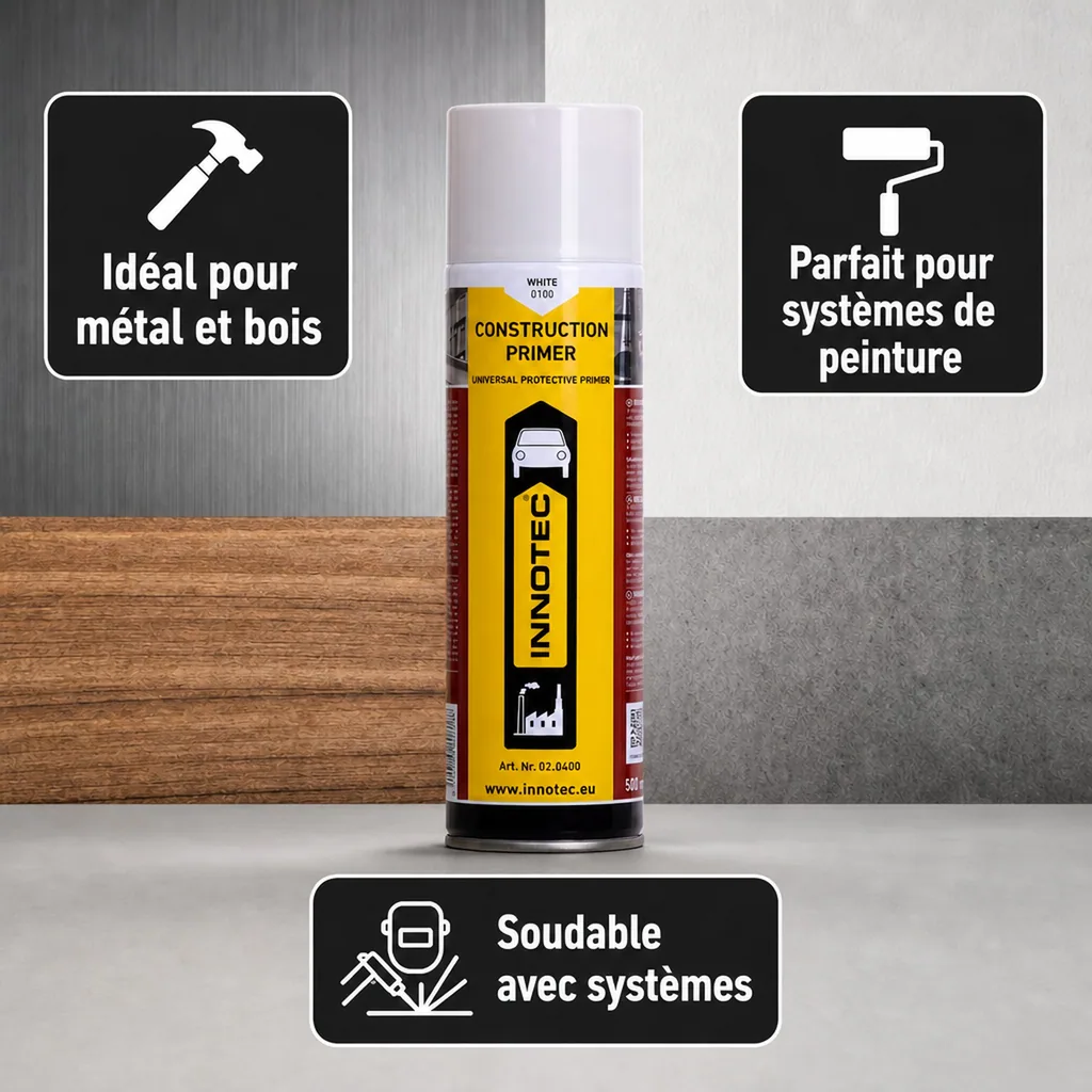 Primaire construction 500ml, Primaire d'adhérence, Primaire blanc