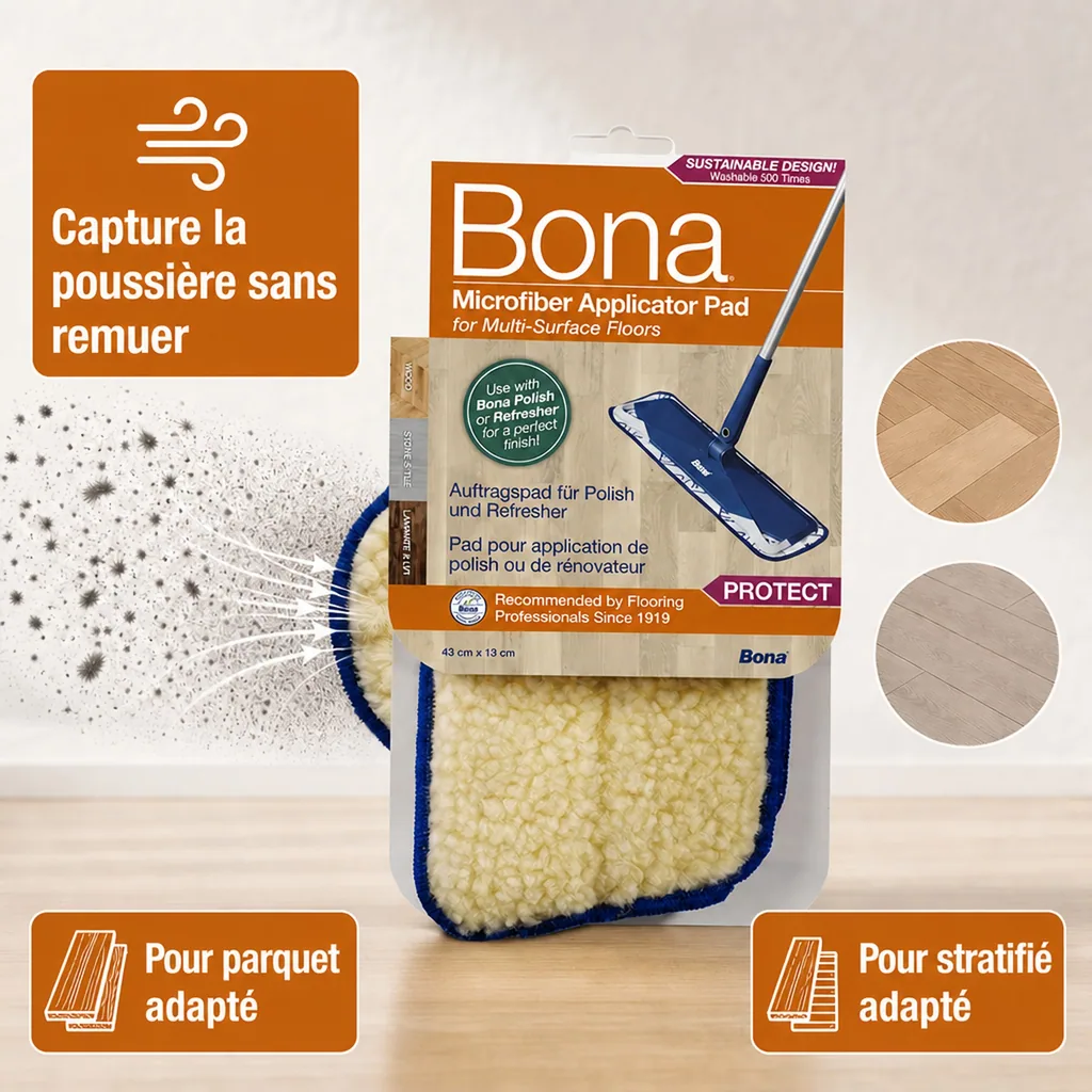 Applicateur microfibre, pad applicateur, pad entretien intensif, pad cire