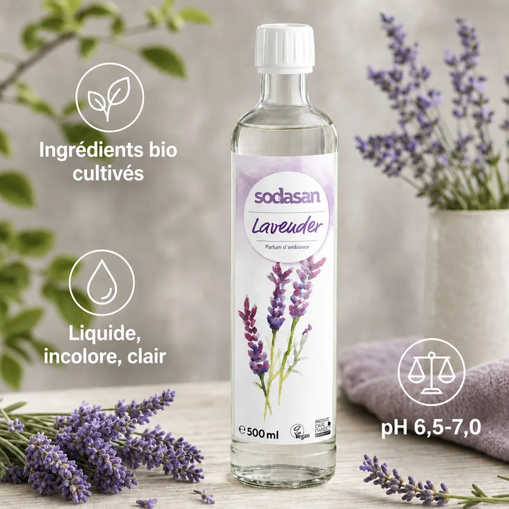 Parfum d'ambiance lavande 500ml, recharge, diffuseur parfum lavande