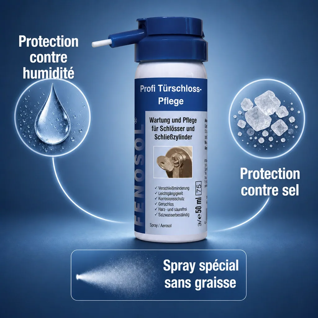 Lubrifiant serrure porte, Entretien serrure porte, Graisse pour serrure, 50 ml